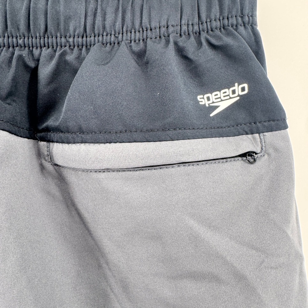 Speedo Mens Swim Trunks Grey Black Mesh Liner Board Shorts Size Large - Picture 5 of 7